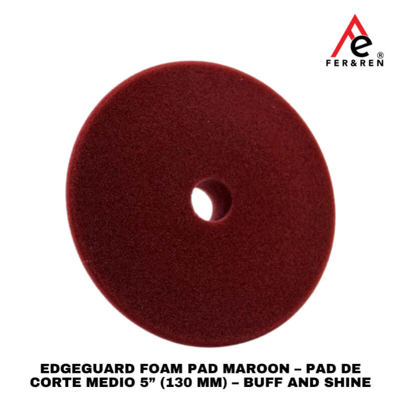 EdgeGuard Foam Pad Maroon – Pad de Corte Medio 5” (130 mm) – Buff and Shine