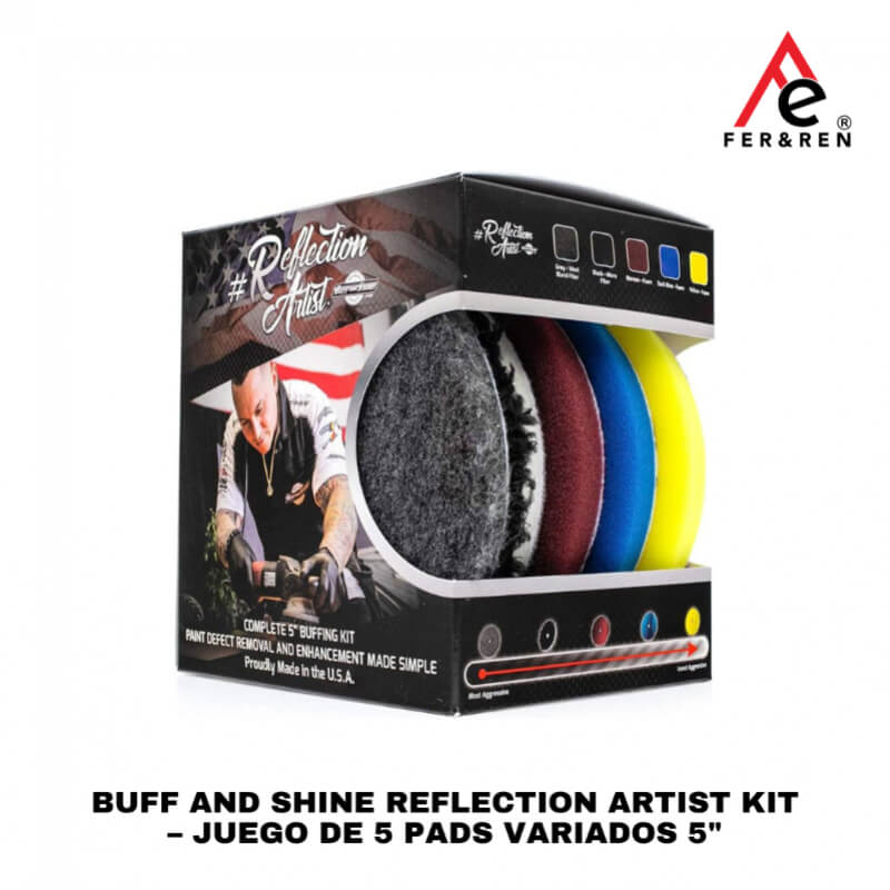 Kit de Pads Profesionales Buff and Shine Reflection Artist – 5 Piezas de 5 pulgadas