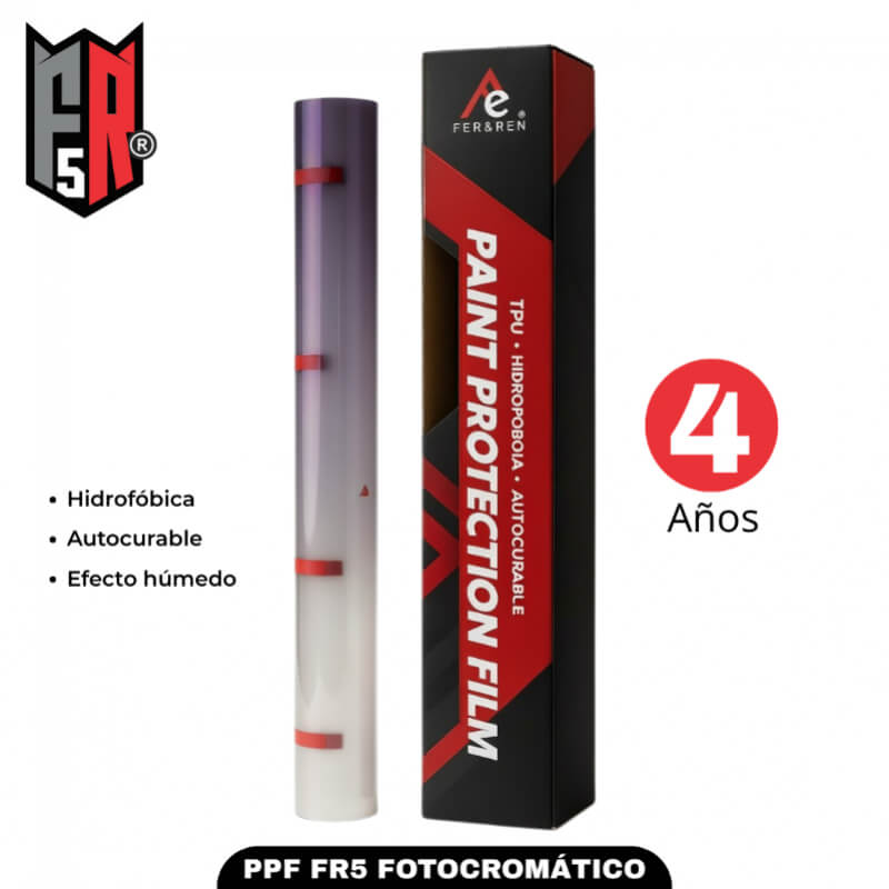 PPF FR5 Fotocromático Metro Lineal 1.52 m | Película Hidrofóbica + Autocurable | 4 Años de Protección – Fer&Ren