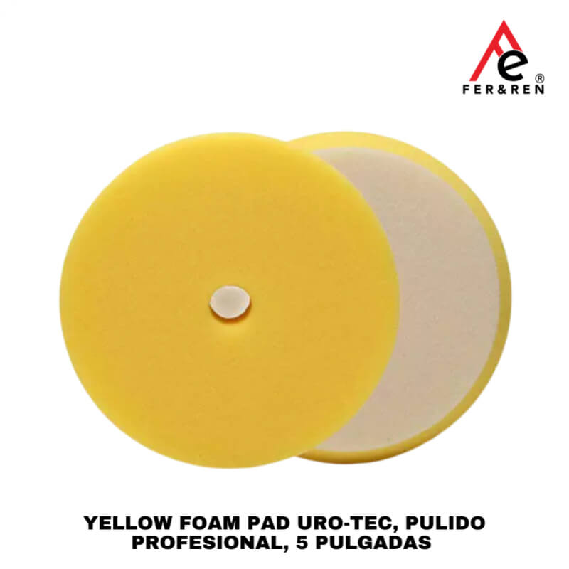 Yellow Foam Pad URO-TEC, Pulido Profesional, 5 Pulgadas – Buff and Shine