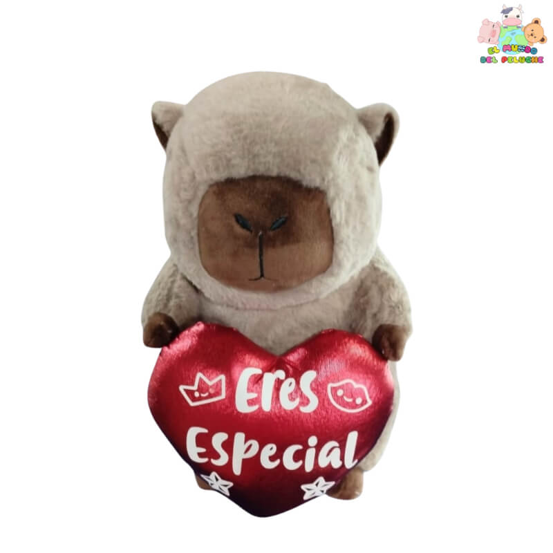 Peluche Capibara con Corazón Eres Especial - El Regalo Perfecto de 30 cm | El Mundo del Peluche