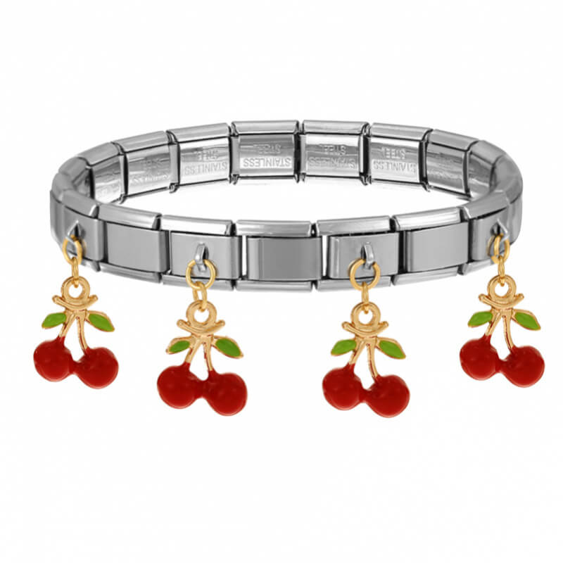 Pulsera Modular Cuadrada cherry