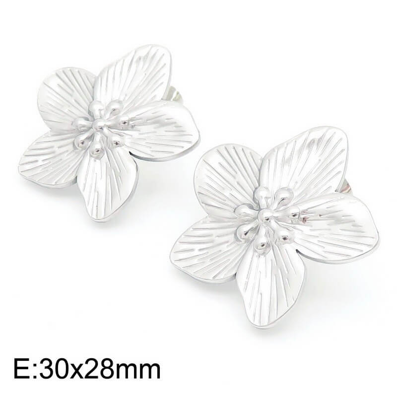 ARETES FLOR PLATA