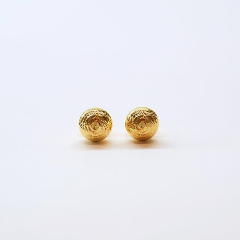 Aretes bolas de fuego, material oro 18k amarillo