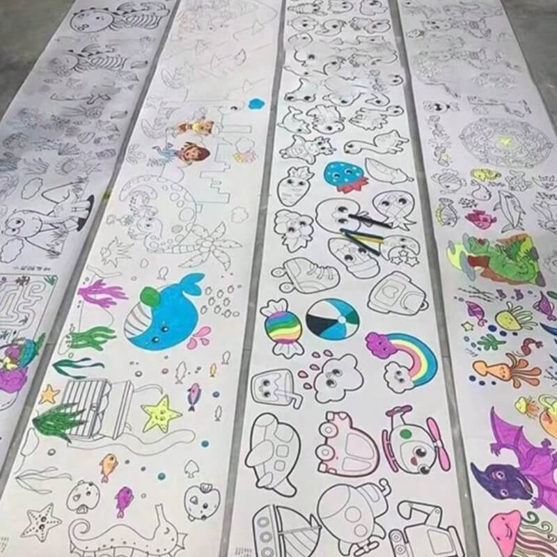 Rollo de 3 metros con dibujos para pintar 