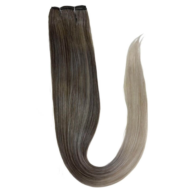 Extensiones de Cabello Coleta Lacio Gris Ten 80/20 – Sofisticación y Estilo Vanguardista en 28 pulgadas