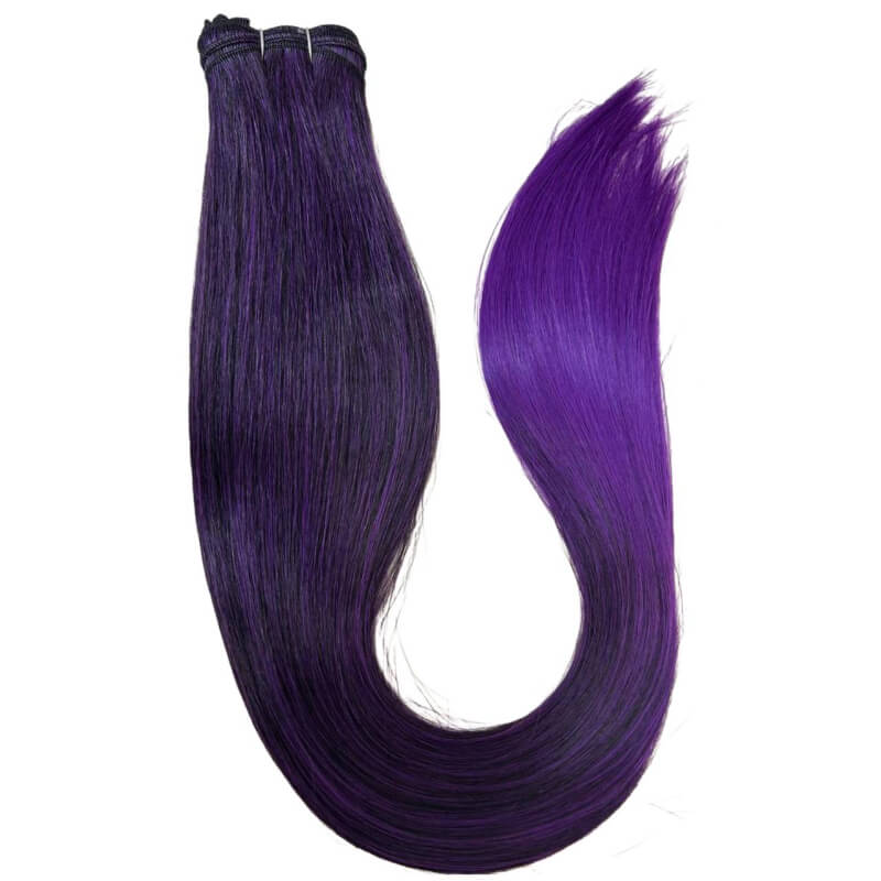 Extensiones de Cabello Coleta Lacio Morado 80/20 – Audacia y Estilo Único en 28 pulgadas