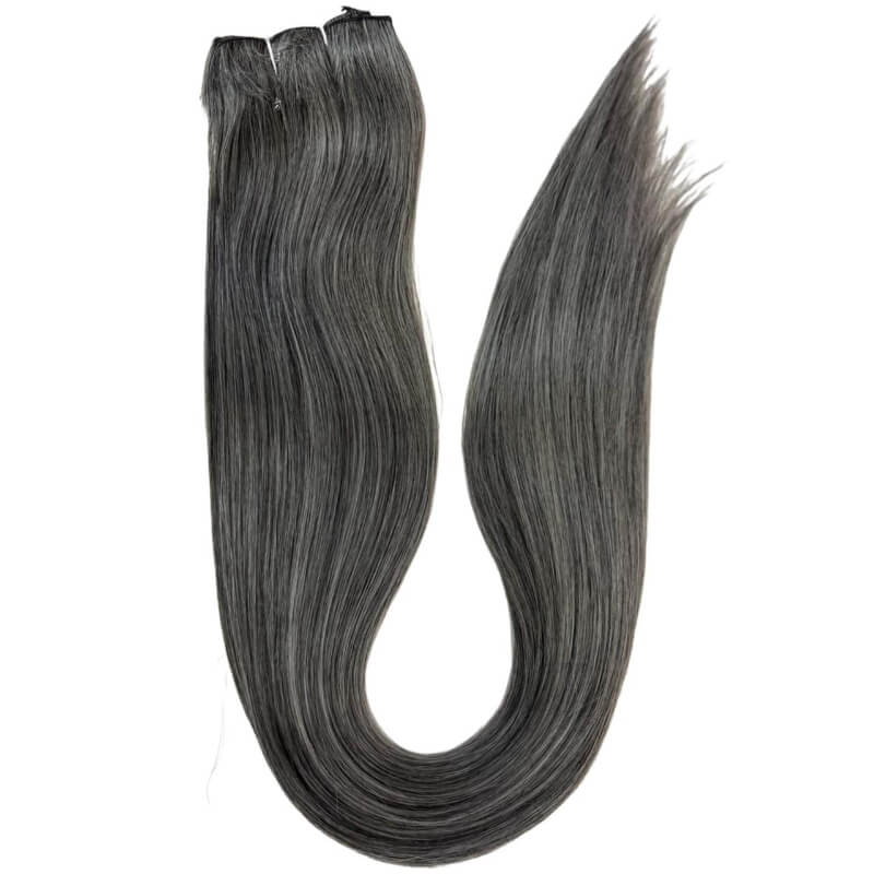 Extensiones de Cabello Coleta Lacio Gris Five Luces – Sofisticación y Estilo Moderno en 28 pulgadas