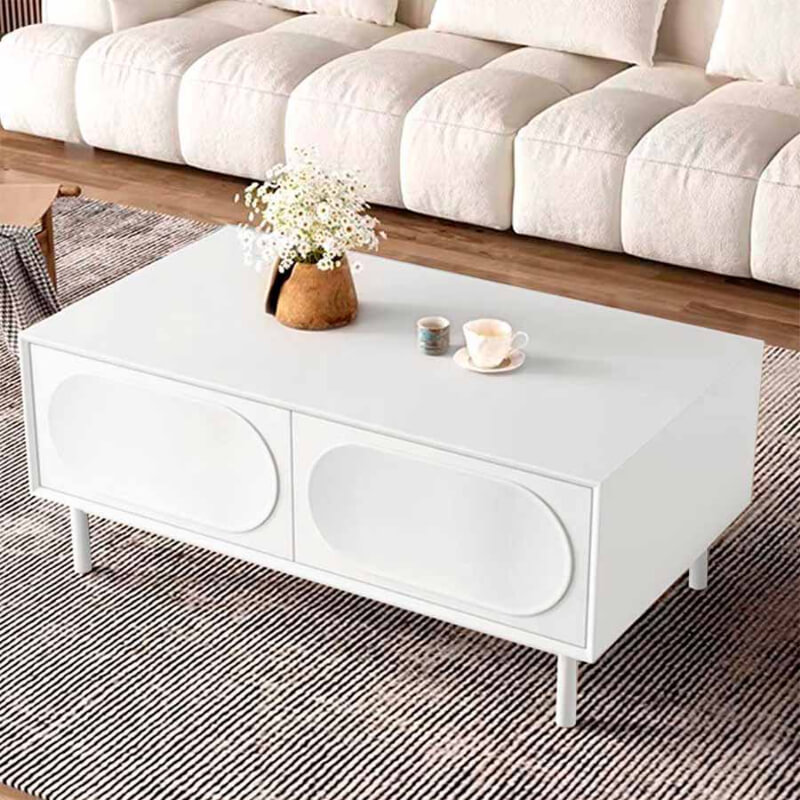 Mesa de Centro Ari White con Cajones: Moderna y Elegante | Proluxes