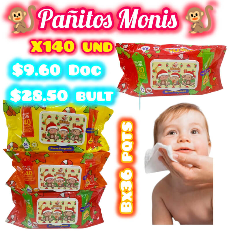 Pañitos Húmedos MONIS X 140