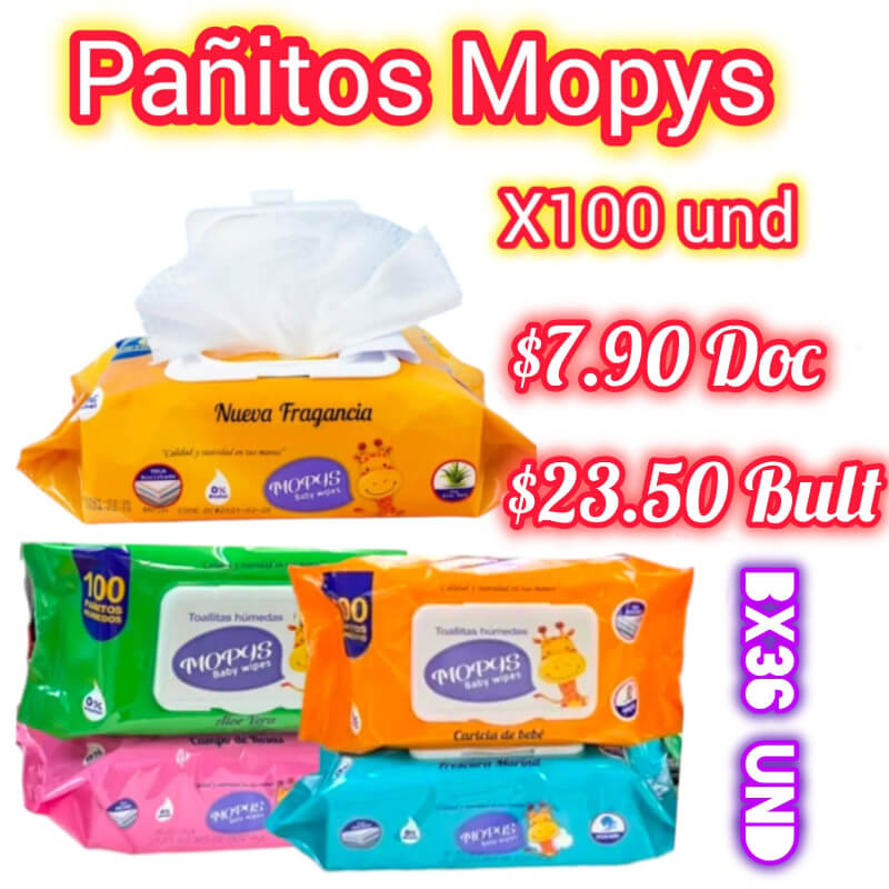 Pañitos Húmedos MOPYS X 100 UND