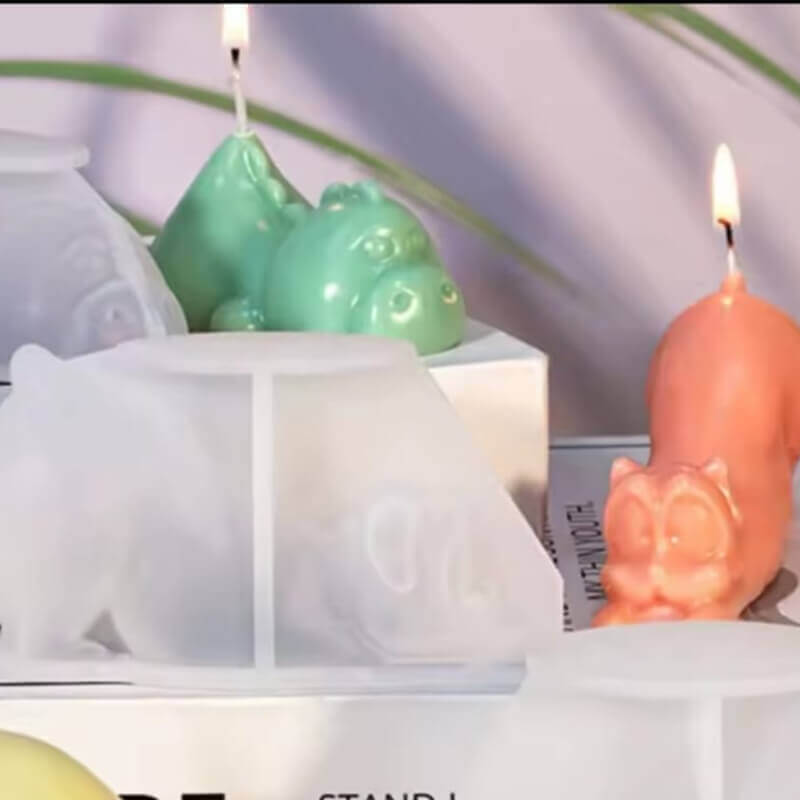 Molde silicona de Dinosaurio acostado, para uso en velas, jabones, chocolate, resina.