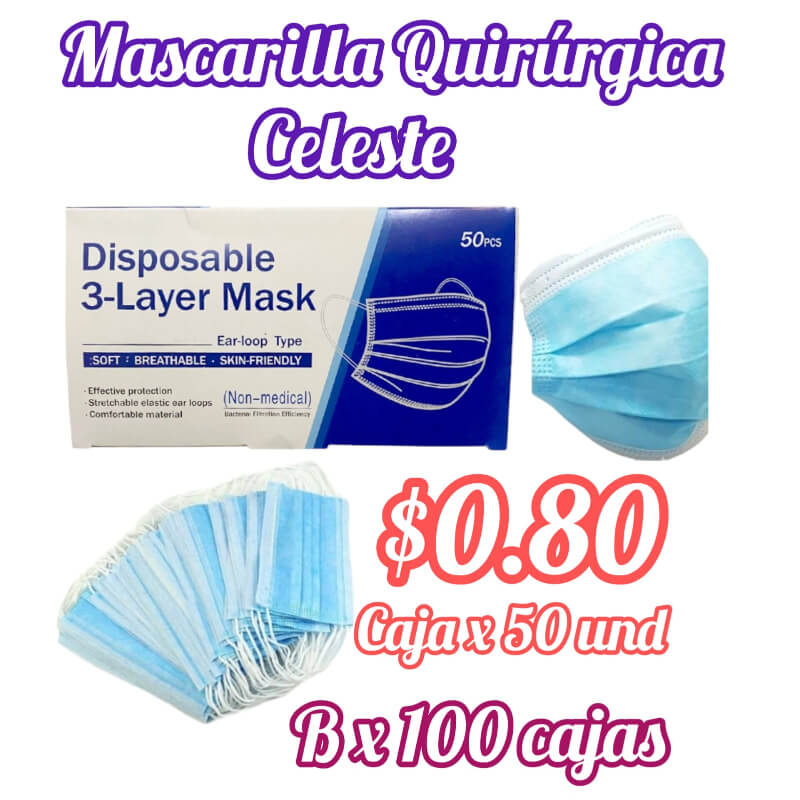 Mascarilla Celeste ADULTO