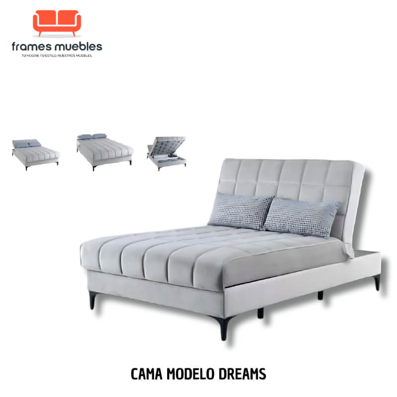 Cama Modelo Dreams: Diseño Inteligente y Máximo Confort | Frames Muebles