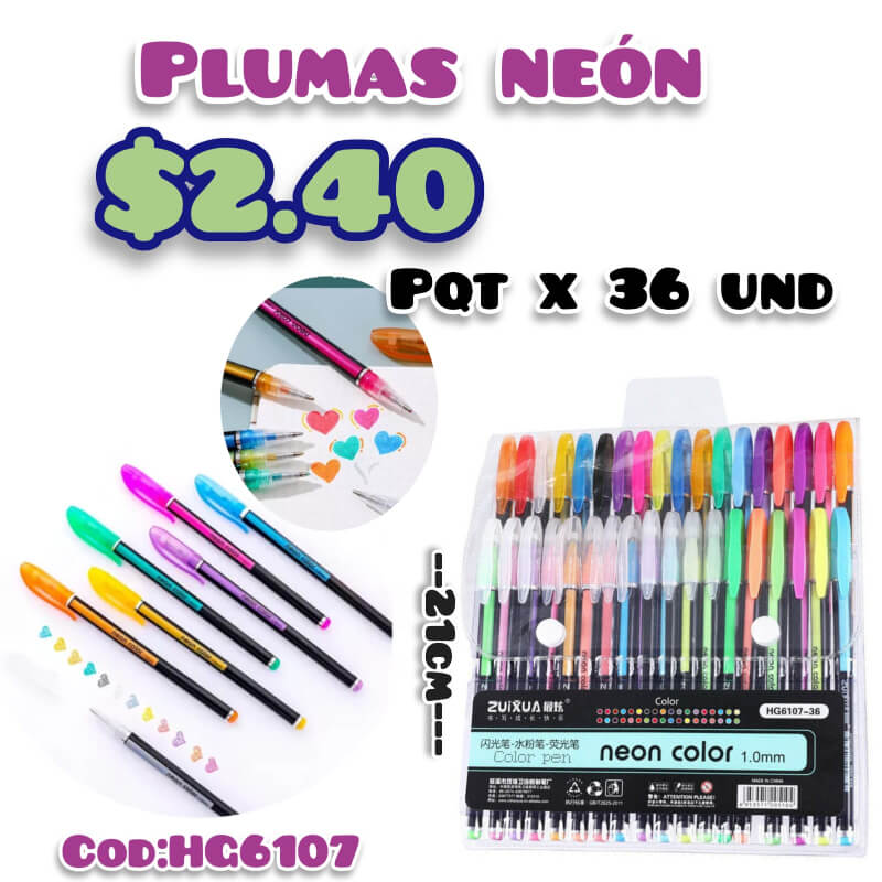 Plumas Neon X36