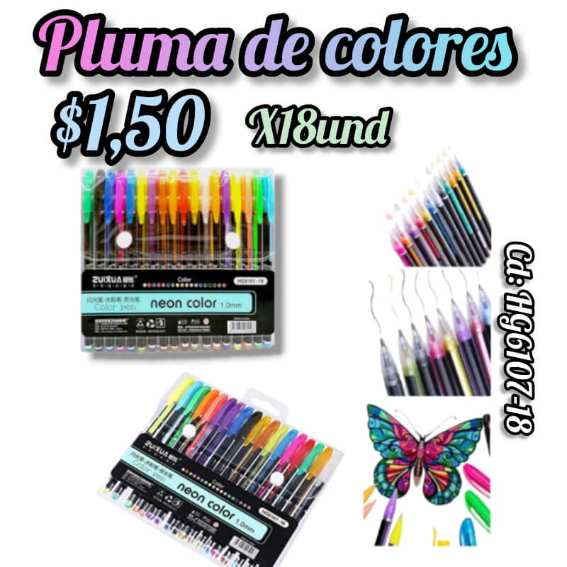 Plumas Neon x18