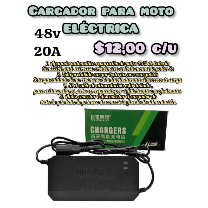 Cargador para moto eléctrica