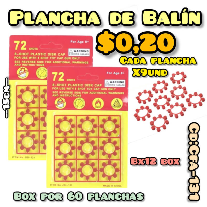 Plancha de Balín x 9 und