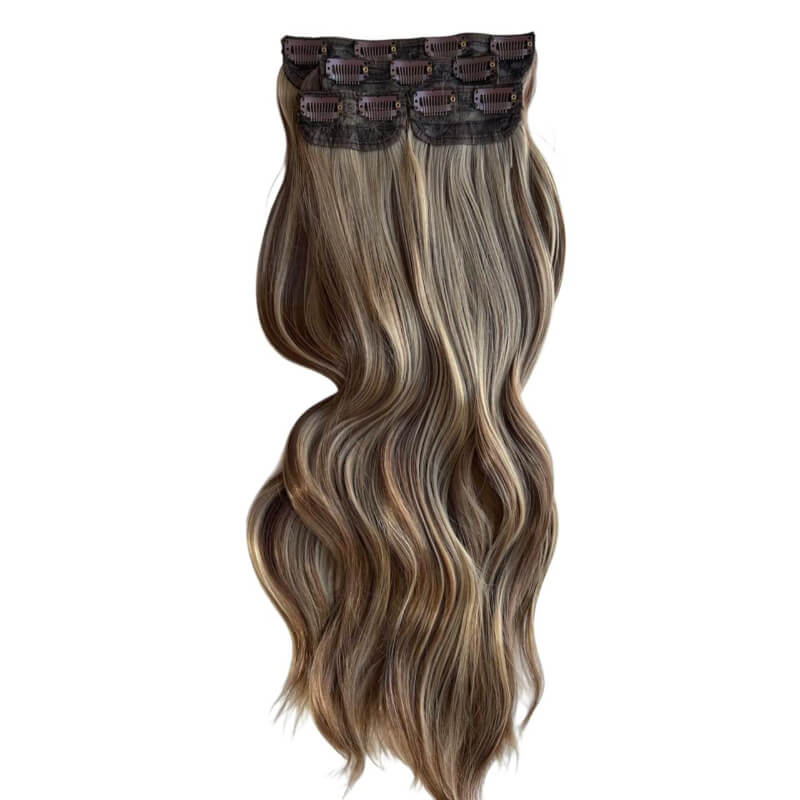 Extensiones de Cabello Cortina Ondulada F10H24B – Volumen, Color y Textura Sofisticada | 220g | 22”