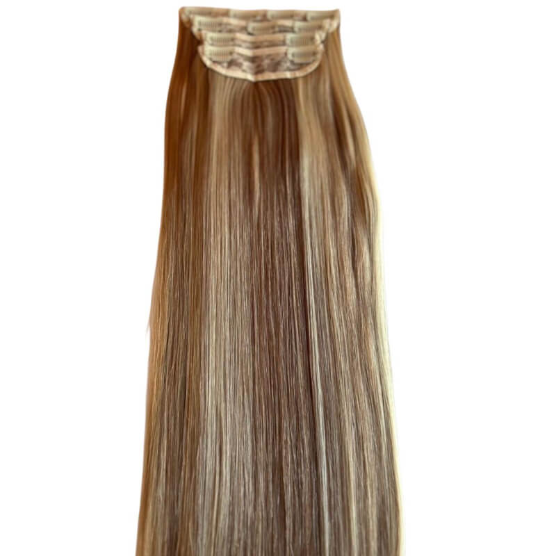 Extensiones de Cabello en Cortina Lacia Champagne – Brillo y Elegancia Sofisticada | 4 Piezas | 220g | 22”