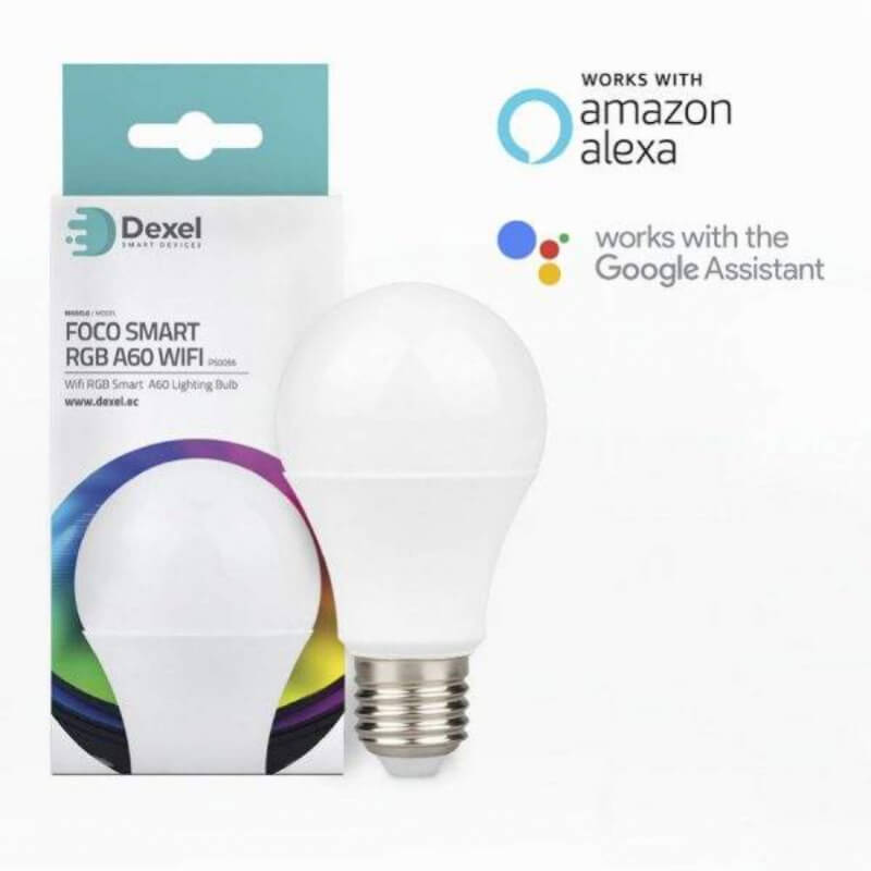 Foco LED E27 WiFi RGB Atenuable: Alexa y Google | Proluxes