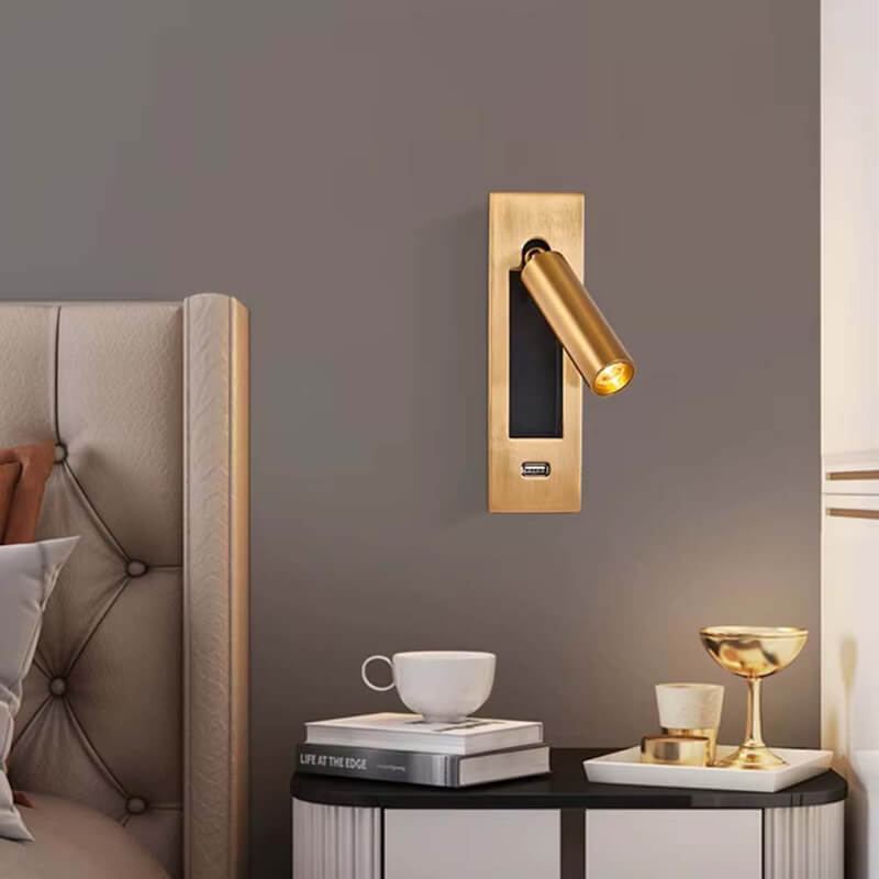 Lámpara LED pared Gale Brass, Luz Cálida 3W, USB | Proluxes