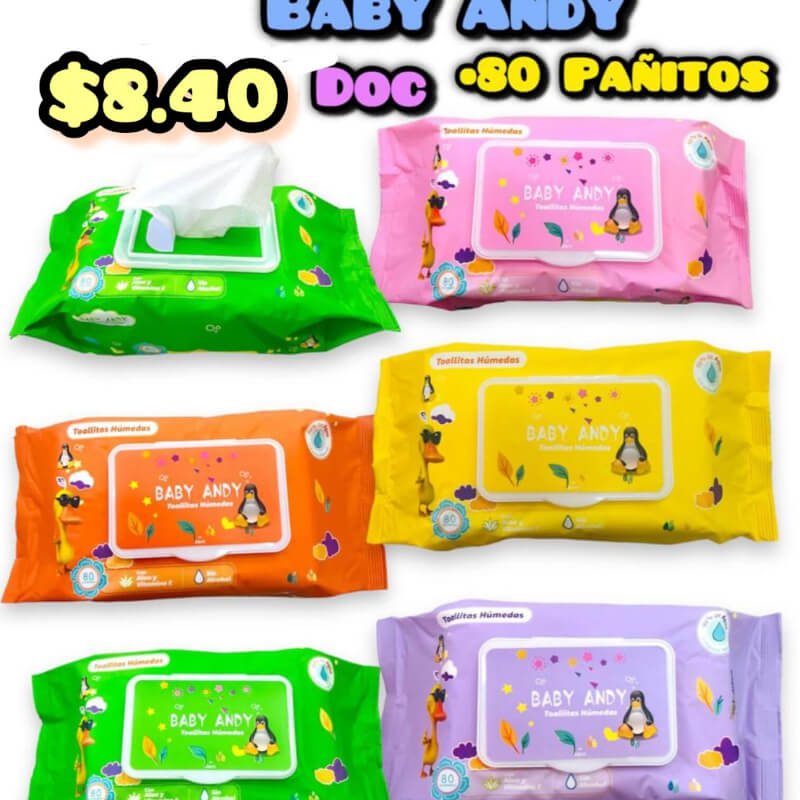 Pañitos Humedos Baby Andy X 80