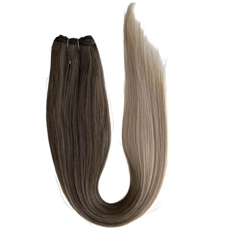 Extensiones de Cabello Coleta Lacia Rubio Balayage 56C – Elegancia Natural con Efecto Degradado | 150g | 28”