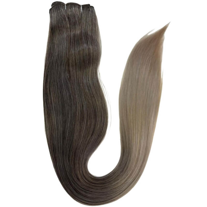 Extensiones de Cabello Coleta Lacia Balayage Platinado 56A – Brillo y Sofisticación en un Degradado Perfecto | 150g | 28”