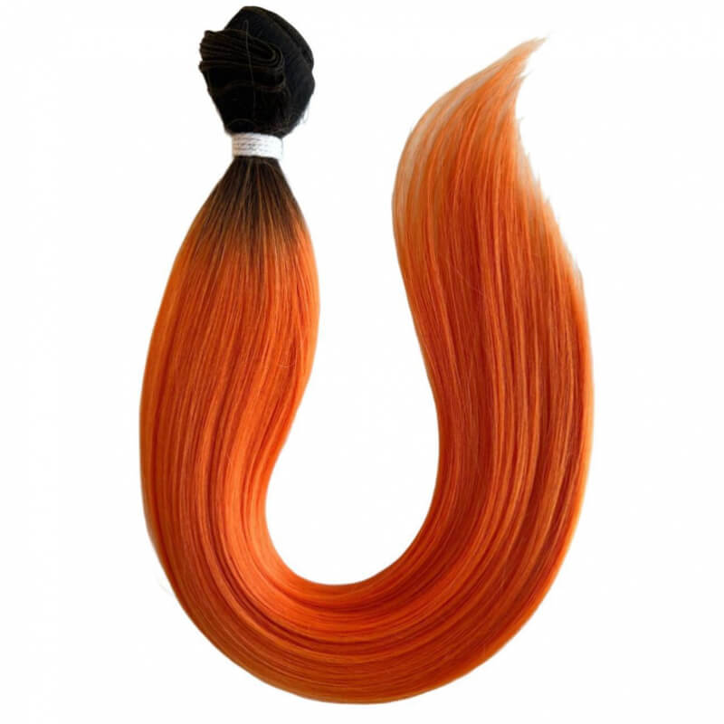 Extensiones de Cabello Coleta Lacia Naranja Vivo – Volumen y Color Vibrante | 200g | 28”