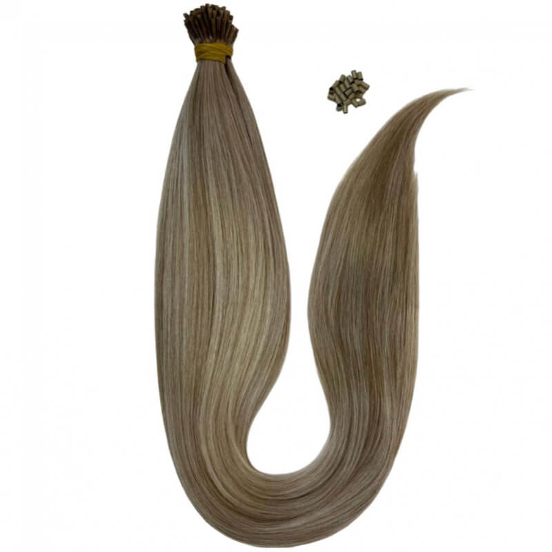 Extensiones de Cabello Coleta Lacia Mechas Rubias I-Tip con Microchips – Volumen, Tecnología y Máxima Duración | 250g | 30”