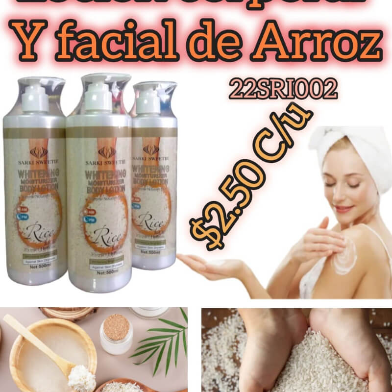 LOCIÓN CORPORAL Y FACIAL DE ARROZ