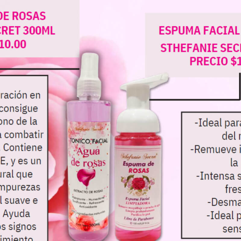 Kit facial de rosas sthefanie secret