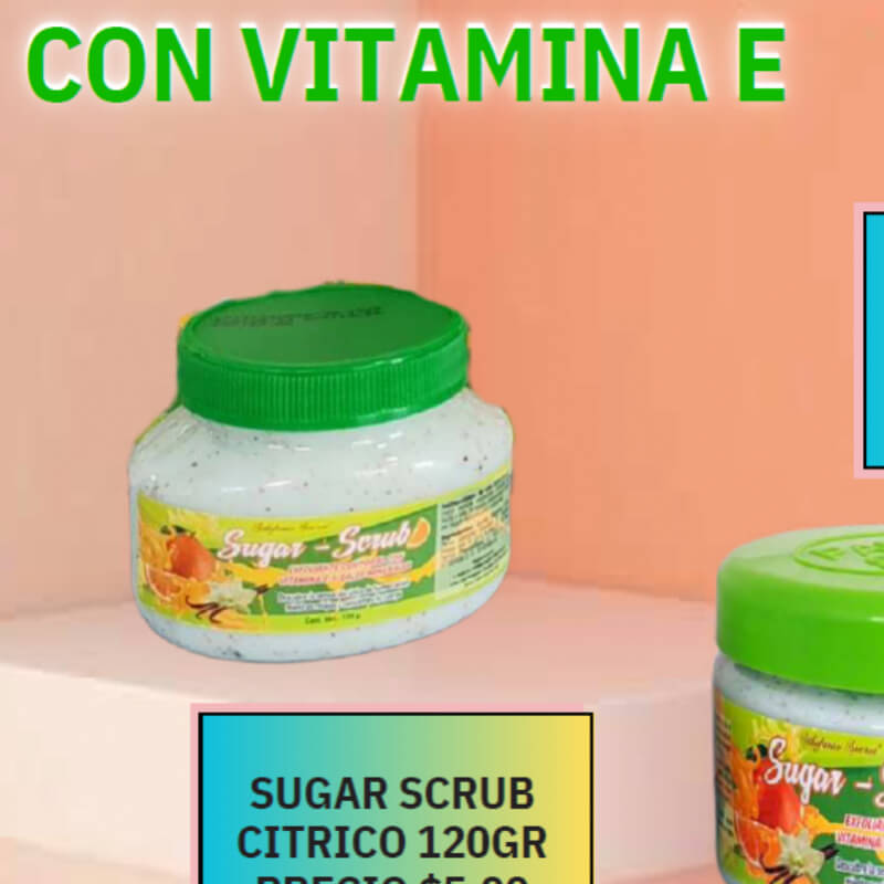 Exfoliante corporal sugar scrub frutos cítrico 120 gr