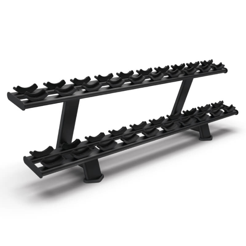 Rack de mancuernas de dos niveles Intenza | Fitness Solutions Ecuador