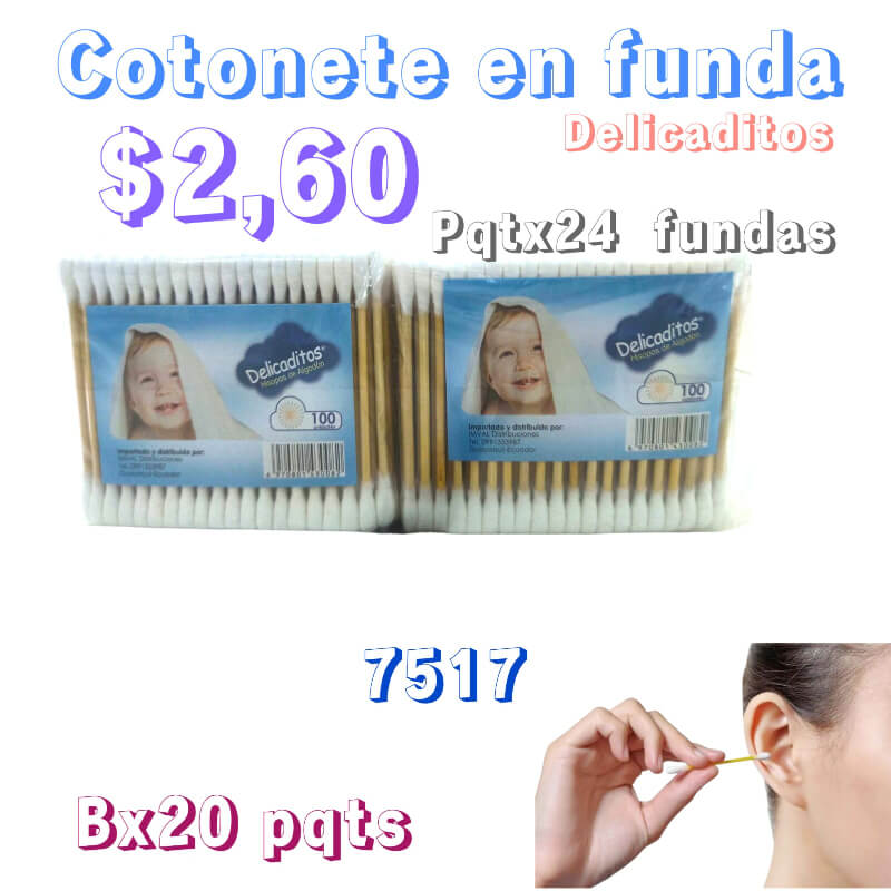 Cotonete en funda DELICADITOS Pqtx24