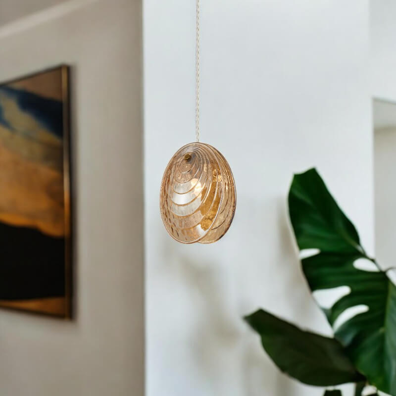 Lámpara colgante Scallops ámbar: Iluminación elegante y moderna | Proluxes