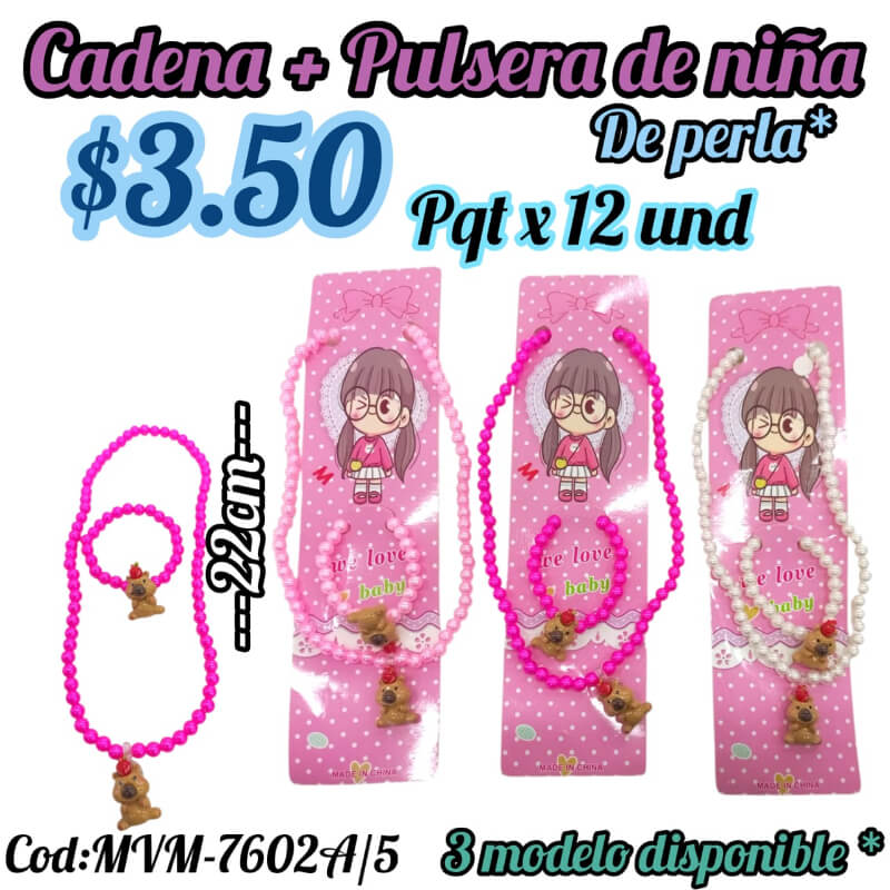 Cadena + pulsera de niña