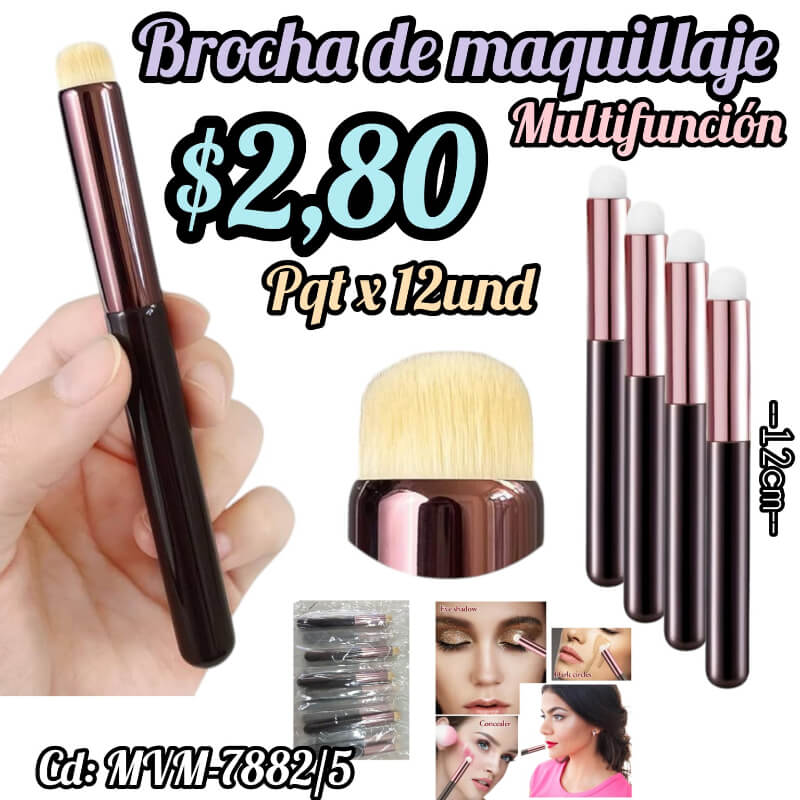 Brocha para maquillaje multifunción