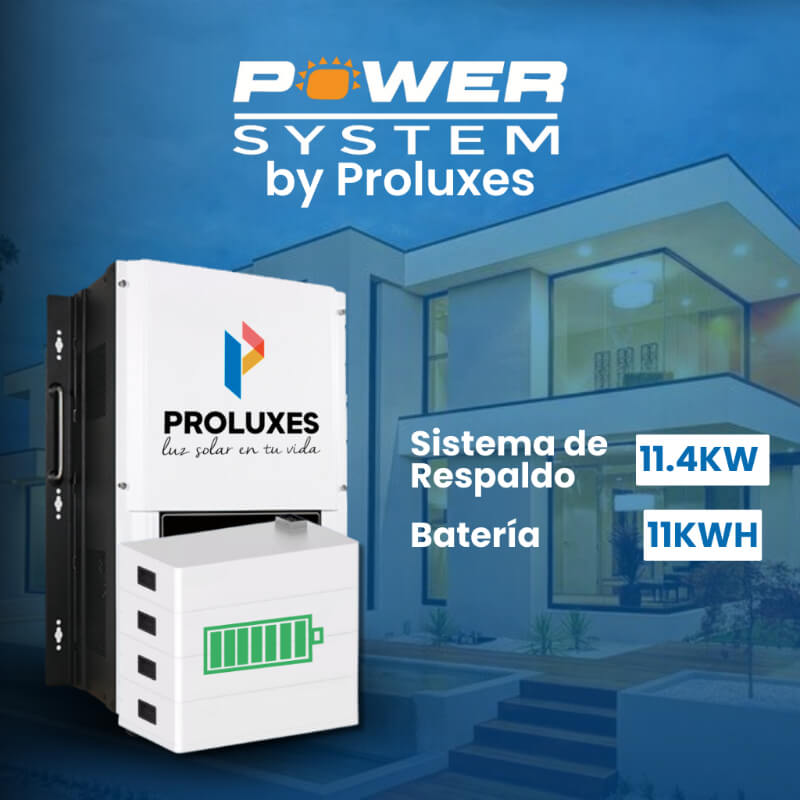 Sistema de respaldo PowerSystem 11.4 KW + 2 Baterías 11 KWH | Proluxes