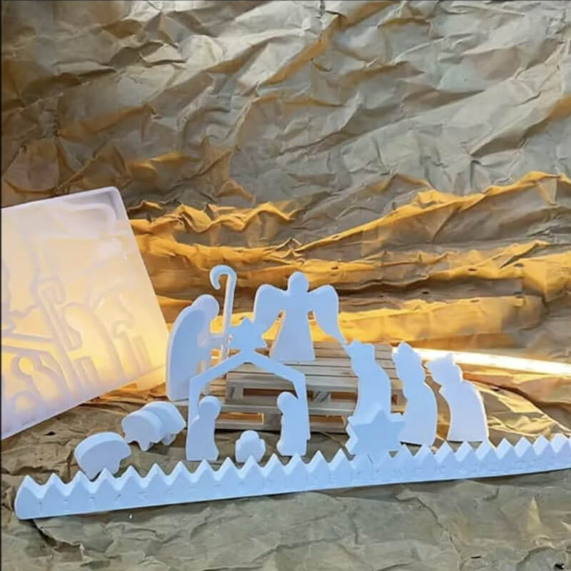 Molde de silicona de Adviento cuenta regresiva para uso en yeso, porcelana fría, cemento, resina, chocolate.