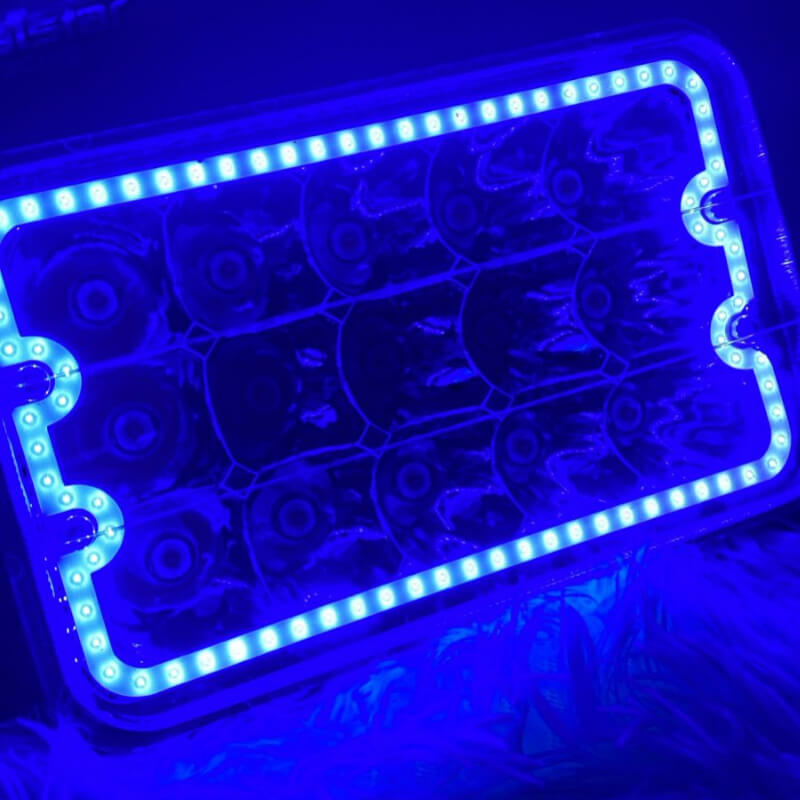 Faro Led 7PG Para Carro BICOLOR FILO AZUL