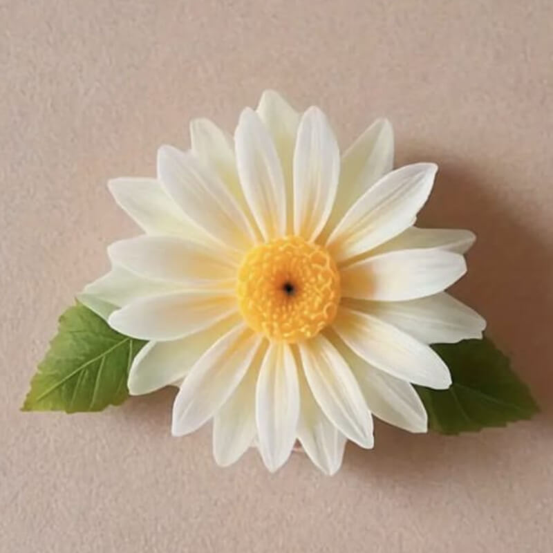 Molde de silicona Margarita con hojas para uso en resina, yeso, jabón, cemento, porcelana fría.