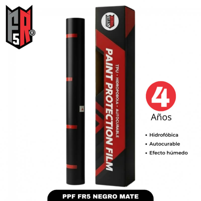 PPF FR5 Negro Mate en Rollo 15 m | Película Hidrofóbica 4 Años | Protección TPU Efecto Húmedo – Fer&Ren