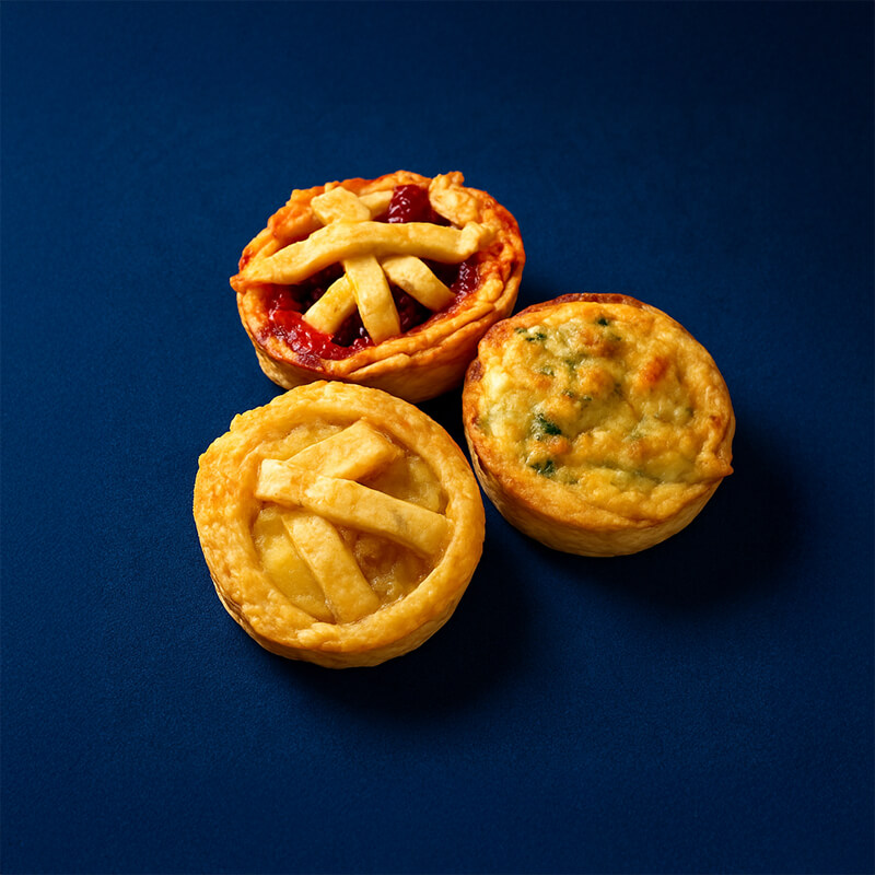 Tartaleta salada y dulces de masa quebrada