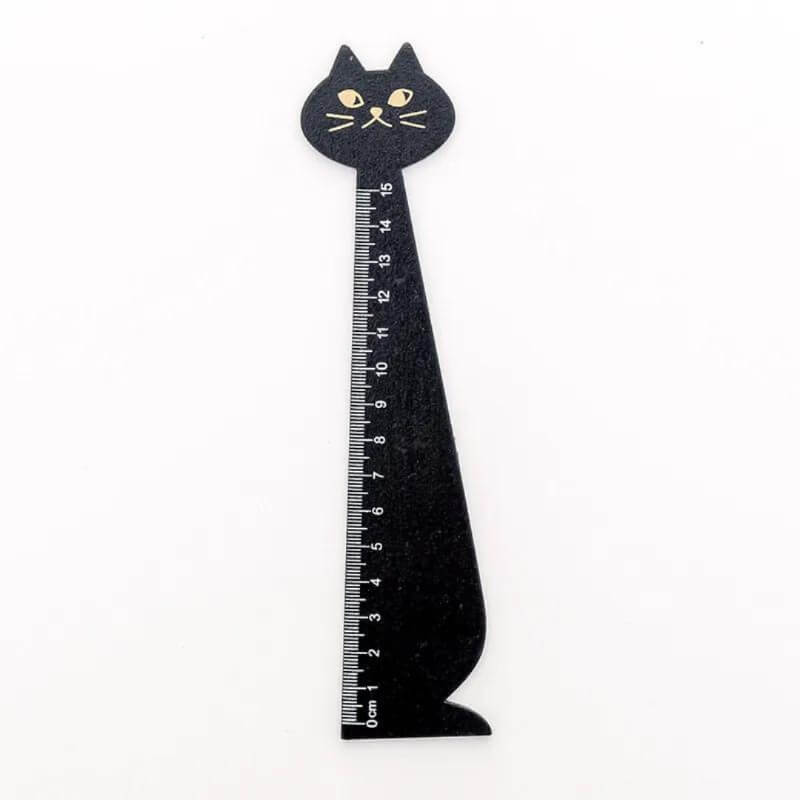 Regla De 15 Cm Madera Gato Negro