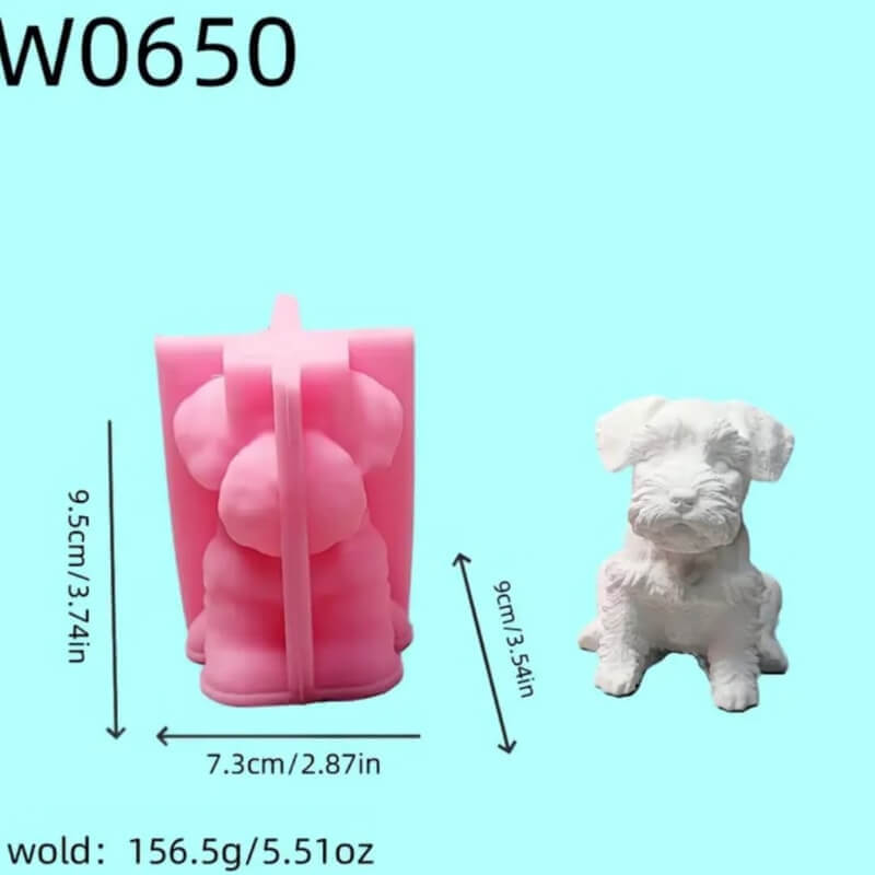 Molde de silicona de perro schnauzer