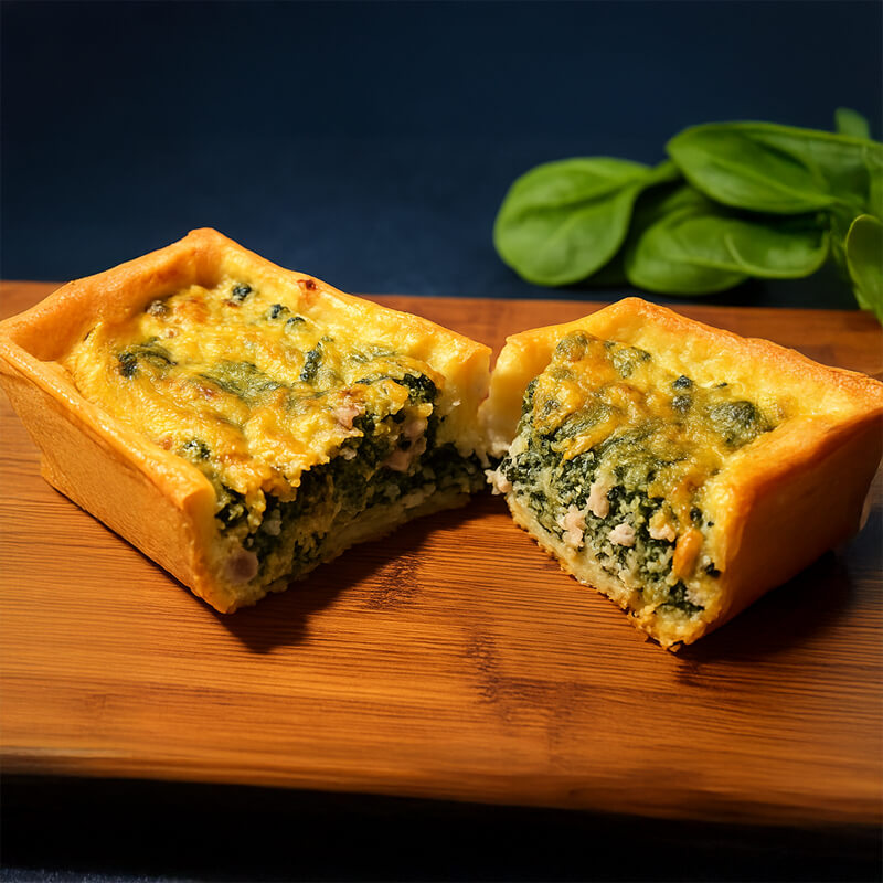 Tartaleta de espinaca con base de masa quebrada