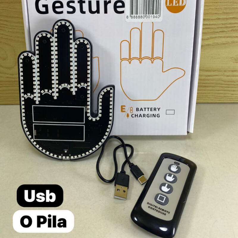 MANO DE STOP ROJO PILA O USB