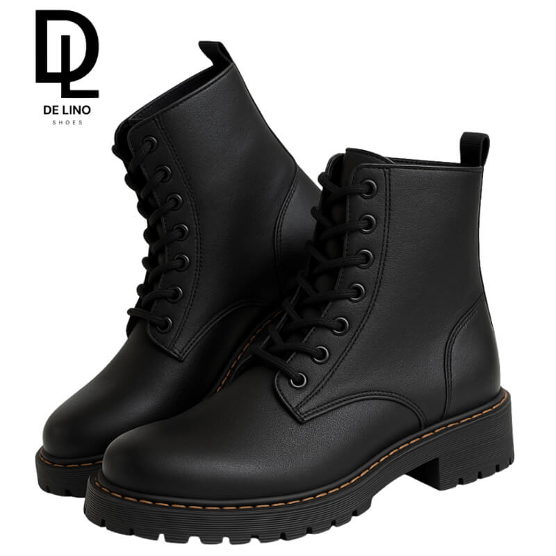 Botín SUEZ de Piel para Mujer | Estilo Militar Casual, Confort Premium y Durabilidad Artesanal | Calzado de Lino